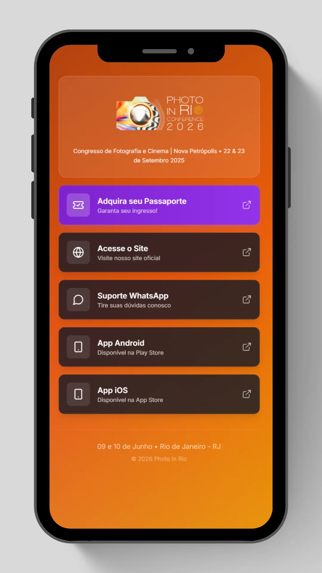 Página de Links Mockup